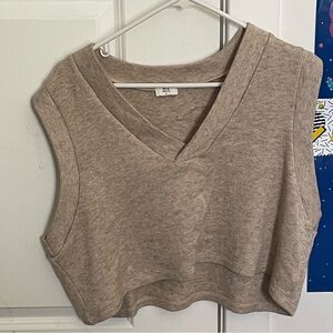 NLT cropped v neck sweater vest